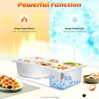 Ice Food Serving Display Tray, Cold Food Buffet Server W/6 Pans in Silvery, Clear, alternate view 5