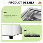 Ice Food Serving Display Tray with Clear Roll Top Cover, 1 x 1 Pan(Full Pan) in Silver, alternate view 4
