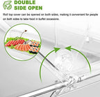 Ice Food Serving Display Tray with Clear Roll Top Cover Buffet Cold Serving Cooler Platter w/ 2 Ice Packs, alternate view 4