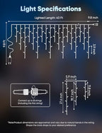 Icicle Christmas Lights Outdoor, 40 FT 432 LED Icicle Lights with 81 Drops, alternate view 4