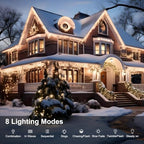 Icicle Christmas Lights Outdoor,520 LED 49.2FT 8 Modes with 80 Drops Cool White Icicle Lights, Remote Control, alternate view