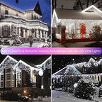 Icicle Christmas Lights Outdoor Decorations 640 LED 65.6 FT 8 Modes LED Icicle String Light with 120 Drops, alternate view 6