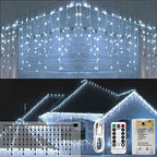 Icicle Lights 10ft 90 LED Window Short Curtain String Light Waterproof Fairy Twinkle Lights for Indoor Outdoor