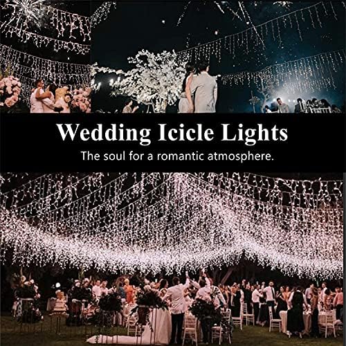 Icicle Lights 10ft 90 LED Window Short Curtain String Light Waterproof Fairy Twinkle Lights for Indoor Outdoor, alternate