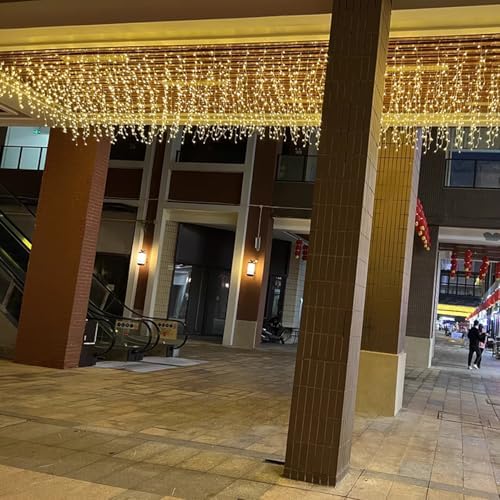 Icicle Lights, 13 FT 96 LED 8 Modes, Christmas String Fairy Hanging Ceiling Twinkle Connectable Waterfall Lights, alternate