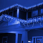 Icicle Lights 90 LED 10 ft Short Curtain Lights with 8 Modes Remote Control, Powerd by USB & Battery, alternate view 6