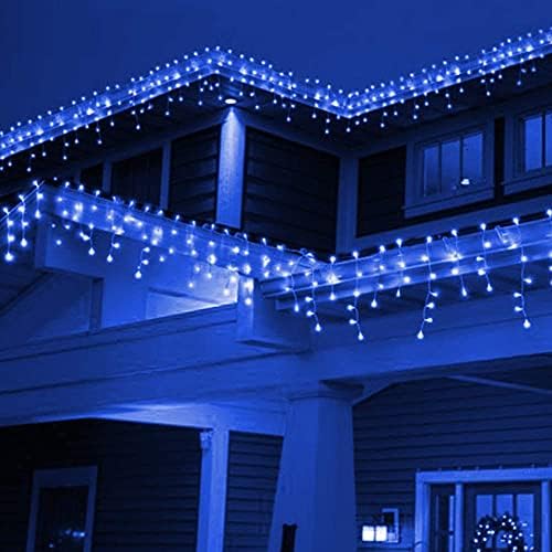 Icicle Lights 90 LED 10 ft Short Curtain Lights with 8 Modes Remote Control, Powerd by USB & Battery, alternate view 6