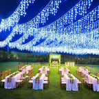 Icicle Lights for Outside, 16.5FT 200 LED Christmas Lights Outdoor, Blue in Blue, alternate view 6
