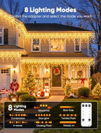 Icicle Lights for Outside - 66 FT 736 LED Icicle Christmas Lights Outdoor, alternate view 3