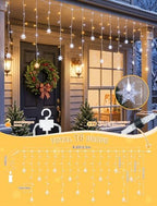 Icicle Lights Indoor,8.2 FT 80 LED Snowflakes Christmas Window Light, alternate view 6