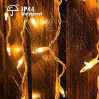 Icicle Lights Outdoor, 23FT 200 Connectable Icicle Christmas Lights in Warm White, alternate view 2