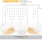 Icicle Lights Outdoor, 23FT 200 Connectable Icicle Christmas Lights in Warm White, alternate view 5