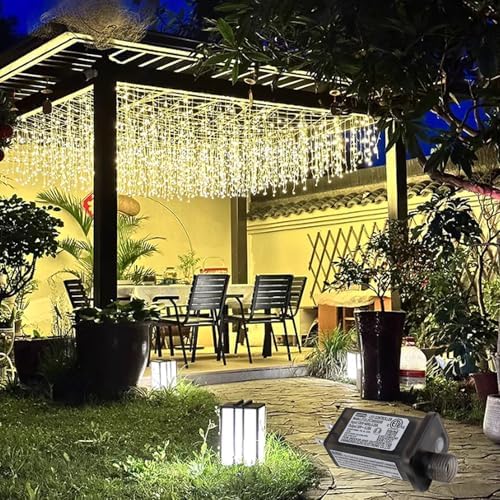 Icicle Lights Outdoor, 32.8 FT 400 LED 8 Modes Christmas String Fairy Lights with 80 Drops, Twinkle Waterproof, alternate
