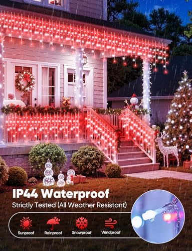 Icicle Lights Outdoor, 40 FT 432 LED Icicle Christmas Lights, alternate view 3