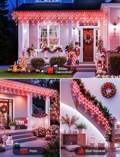 Icicle Lights Outdoor, 40 FT 432 LED Icicle Christmas Lights, alternate view 7