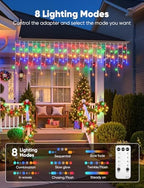 Icicle Lights Outdoor,40 FT 432 LED Icicle Christmas Lights with 81 Drops, alternate view 2