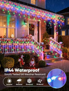 Icicle Lights Outdoor,40 FT 432 LED Icicle Christmas Lights with 81 Drops, alternate view 3