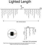 Icicle Lights Outdoor - 66 FT 736 LED Icicle Christmas Lights with 138 Drops, 8 Modes Christma String Light with, alternate