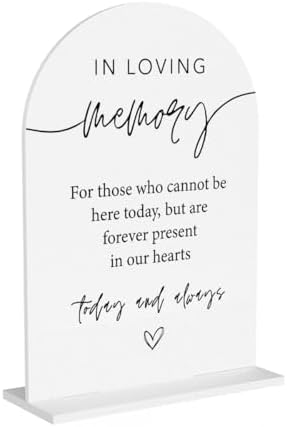 In Loving Memory Acrylic Sign, Loved Ones In Heaven Wedding Memorial Table Sign for Ceremony Modern Calligraphy