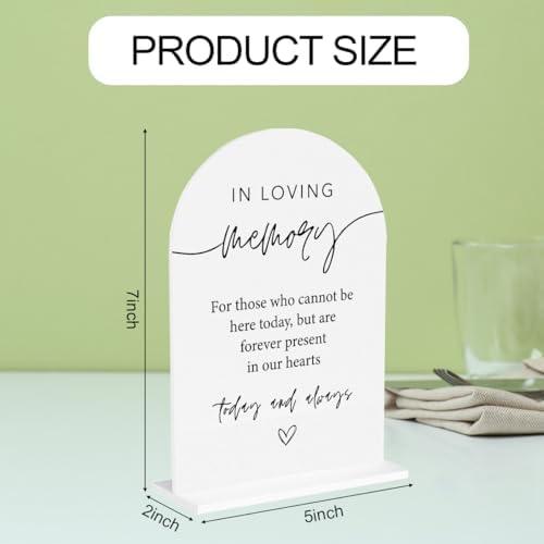 In Loving Memory Acrylic Sign, Loved Ones In Heaven Wedding Memorial Table Sign for Ceremony Modern Calligraphy, alternate