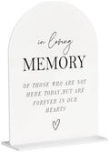 In Loving Memory Acrylic Wedding Sign - 5"x7" Arched Clear Table Sign with Base, Modern Calligraphy Memorial