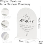 In Loving Memory Acrylic Wedding Sign - 5"x7" Arched Clear Table Sign with Base, Modern Calligraphy Memorial, alternate view