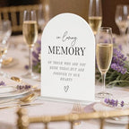 In Loving Memory Acrylic Wedding Sign - 5"x7" Arched Clear Table Sign with Base, Modern Calligraphy Memorial, alternate view