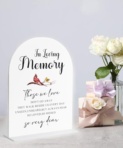In Loving Memory Sign, White Arch Acrylic Wedding Sign, Memory Table for Ceremony and Reception Decor, Reception, alternate