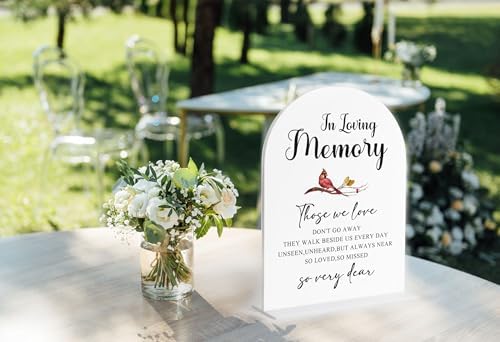 In Loving Memory Sign, White Arch Acrylic Wedding Sign, Memory Table for Ceremony and Reception Decor, Reception, alternate