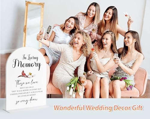 In Loving Memory Sign, White Arch Acrylic Wedding Sign, Memory Table for Ceremony and Reception Decor, Reception, alternate