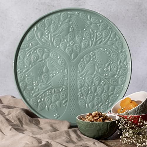 In the Forest 12.6" Round Platter in Large in Green, alternate view 2