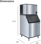 Indigo NXT Series Cube Style 30" Ice Maker - 483 lb/Day, 532 lb Storage Bin, alternate view 3