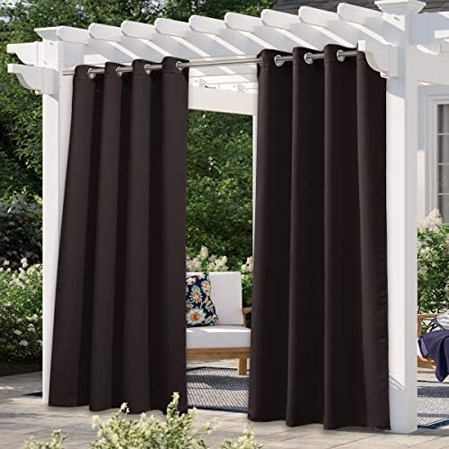 Indoor & Outdoor Curtain 95 Long for Patio Waterproof, Thermal Insulated Blackout Drape for Bedroom, UV &