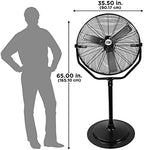 Industrial 30" Pedestal Fan, Powerful Heavy Duty Commercial Fan for Warehouses, Factories, and Large Spaces, alternate view 3