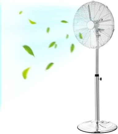 Industrial Pedestal Fan, 16 Inch 75-Degree Oscillating Fan, Height Adjustable Standing Fans with 3 Adjustable