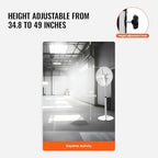 Industrial Pedestal Fan, 16 Inch 75-Degree Oscillating Fan, Height Adjustable Standing Fans with 3 Adjustable, alternate view