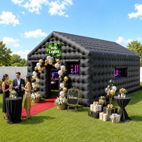 Inflatable Nightclub 16.5x13x11FT, Large Party Tent with 2 Doors & Logo Area, Ideal for Birthdays, Backyard