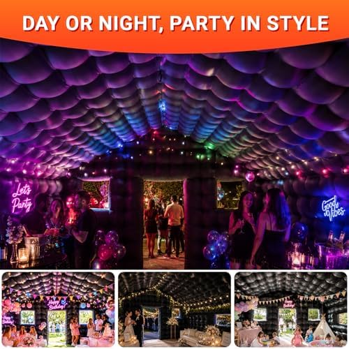 Inflatable Nightclub 16.5x13x11FT, Large Party Tent with 2 Doors & Logo Area, Ideal for Birthdays, Backyard, alternate view 2