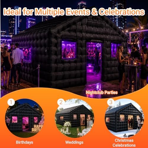 Inflatable Nightclub 16.5x13x11FT, Large Party Tent with 2 Doors & Logo Area, Ideal for Birthdays, Backyard, alternate view 6