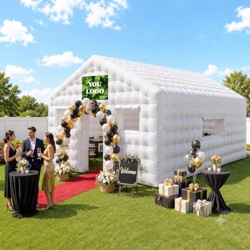 Inflatable Nightclub 20x16.5x12 FT, Large Party Tent with 2 Doors & Logo Area, Ideal for Birthdays, Backyard