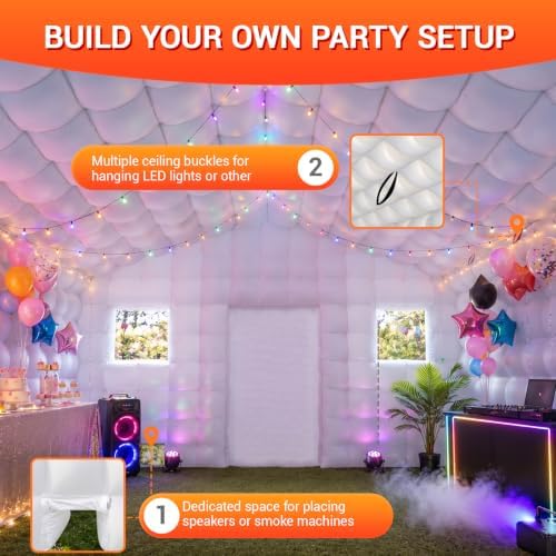 Inflatable Nightclub 20x16.5x12 FT, Large Party Tent with 2 Doors & Logo Area, Ideal for Birthdays, Backyard, alternate view