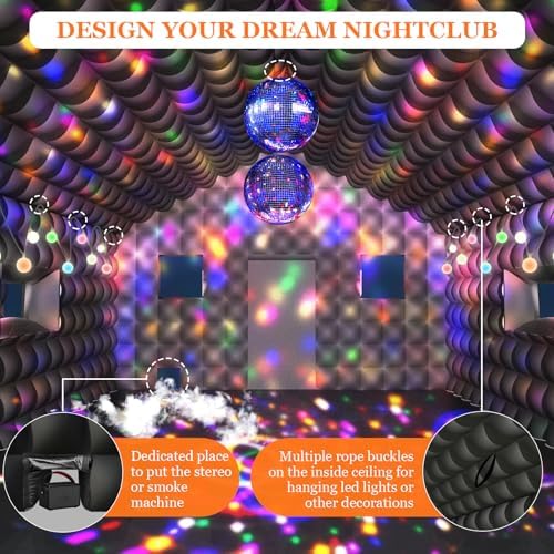 Inflatable Nightclub 20x16.8x12 Ft, Large Black Inflatable Club Tent with 2 Doors and Logo Area, Inflatable, alternate view 5