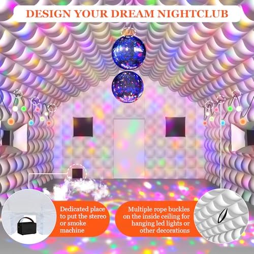 Inflatable Nightclub 20x16.8x12 Ft, Large White Inflatable Party Club Tent for Adults Birthday Backyard Wedding, alternate