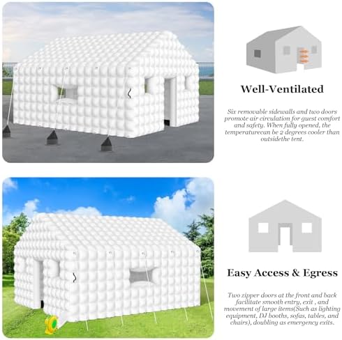 Inflatable Nightclub 20x16.8x12 Ft, Large White Inflatable Party Club Tent for Adults Birthday Backyard Wedding, alternate