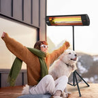 Infrared Heater, 1500W Remote Control Electric Space Heater, LED Screen Patio Heater w/ 3 Speeds & Timer, alternate view 2