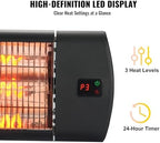 Infrared Heater, 1500W Remote Control Electric Space Heater, LED Screen Patio Heater w/ 3 Speeds & Timer, alternate view 7