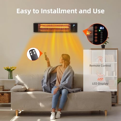 Infrared Heater for Outdoor Use 1500W Patio Heater with Tripod Stand, alternate view 6