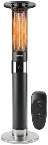 Infrared Patio Heater, 1500W Electric with Remote Control, IP24 Approved, Anodized Aluminum Alloy Frame