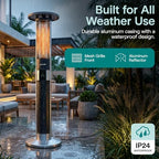 Infrared Patio Heater, 1500W Electric with Remote Control, IP24 Approved, Anodized Aluminum Alloy Frame, alternate view 3