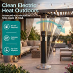Infrared Patio Heater, 1500W Electric with Remote Control, IP24 Approved, Anodized Aluminum Alloy Frame, alternate view 5